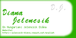 diana jelencsik business card